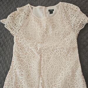 J. Crew Cream Lace Blouse